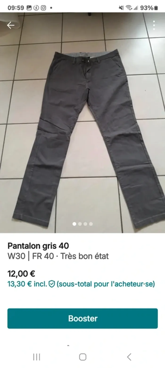 Pantalon gris 40 - photo numéro 5