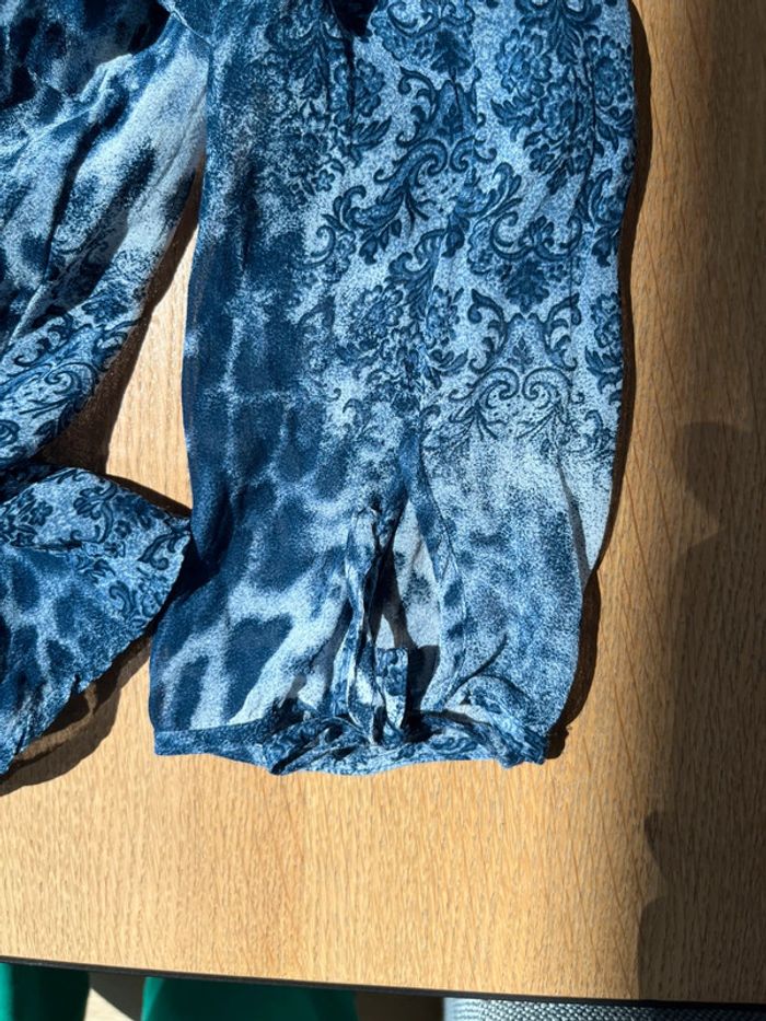 Chemise blouse fluide élégante vintage imprimé léopard/ornement - photo numéro 16