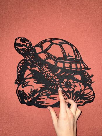 Décoration murale en métal tortue 