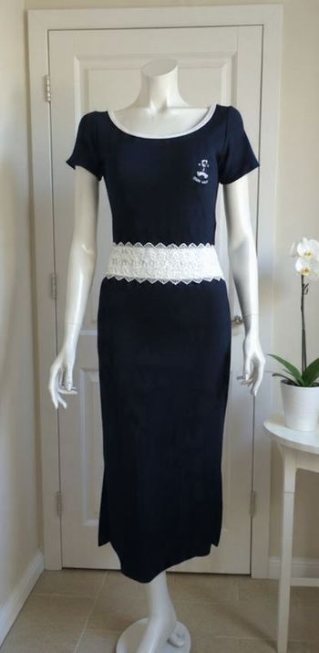 longue robe sirène neuve marque Teddy Holly ours taille 38 bleu marine France