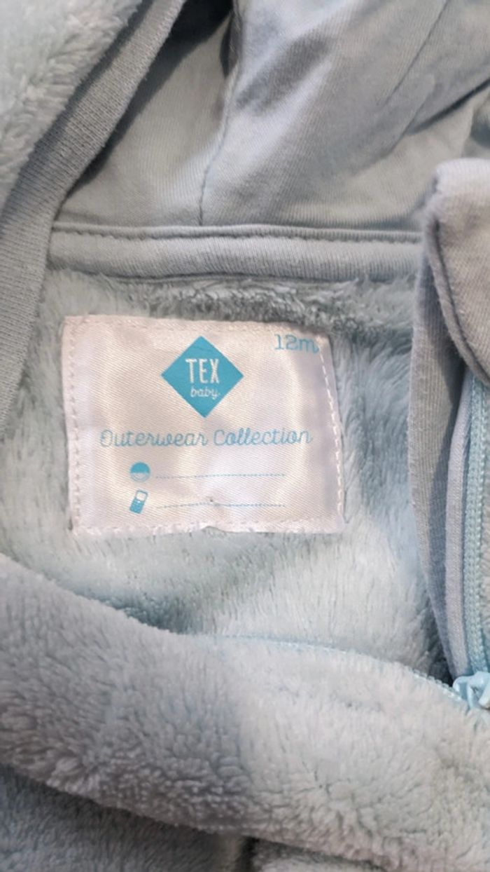 Pyjama/Grenouillère bleu clair Tex 12 Mois - photo numéro 4