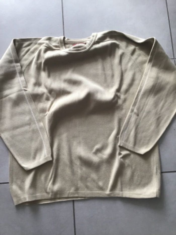 Pull beige en coton