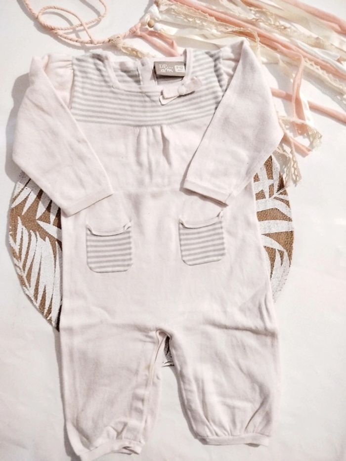 Pyjama en maille coton rose fille 9 12 mois dpam Du pareil au même