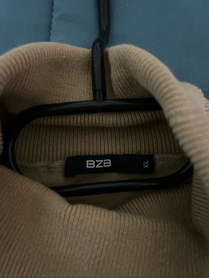 Pull col roulé beige uni Homme Bizzbee Taille XL - photo numéro 8