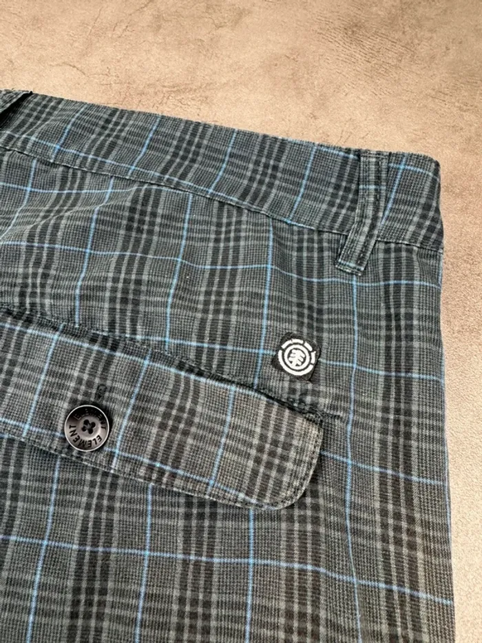 Short Cargo Chino Élément à carreaux Noir Taille 36 - photo numéro 7