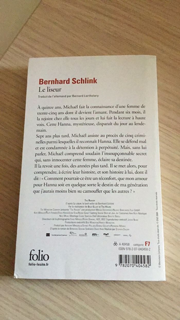 Le liseur de Bernhard Schlink - photo numéro 2