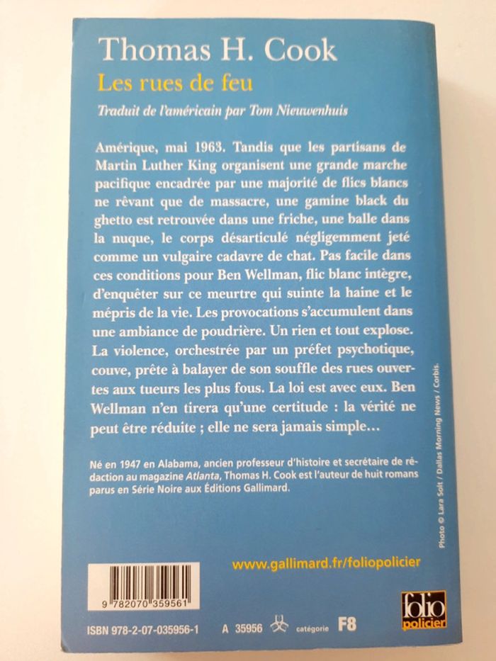 Thomas H. Cook Thriller Les rues du feu pocket folio neuf sans étiquette #lora11livreadultes - photo numéro 2