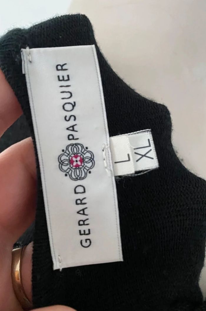 Joli pull faux gilet noir et gris Gerard Pasquier taille 40/42 - photo numéro 4
