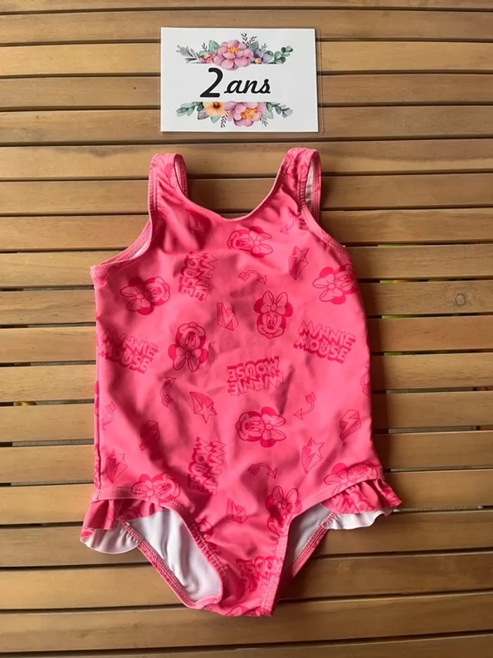 Maillot de bain rose Minnie 2 ans