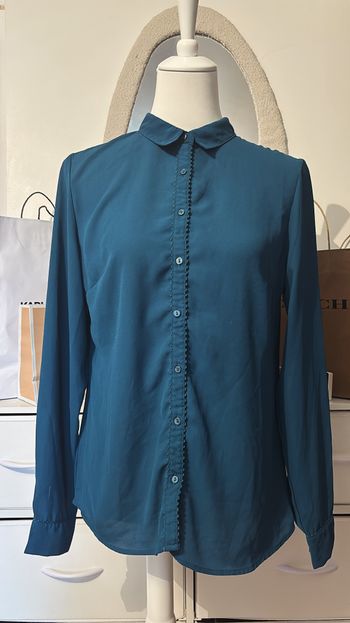 Chemisier bleu canard Camaïeu T42