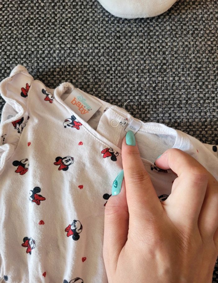 Combishort/barboteuse coton Minnie 12 mois - photo numéro 2