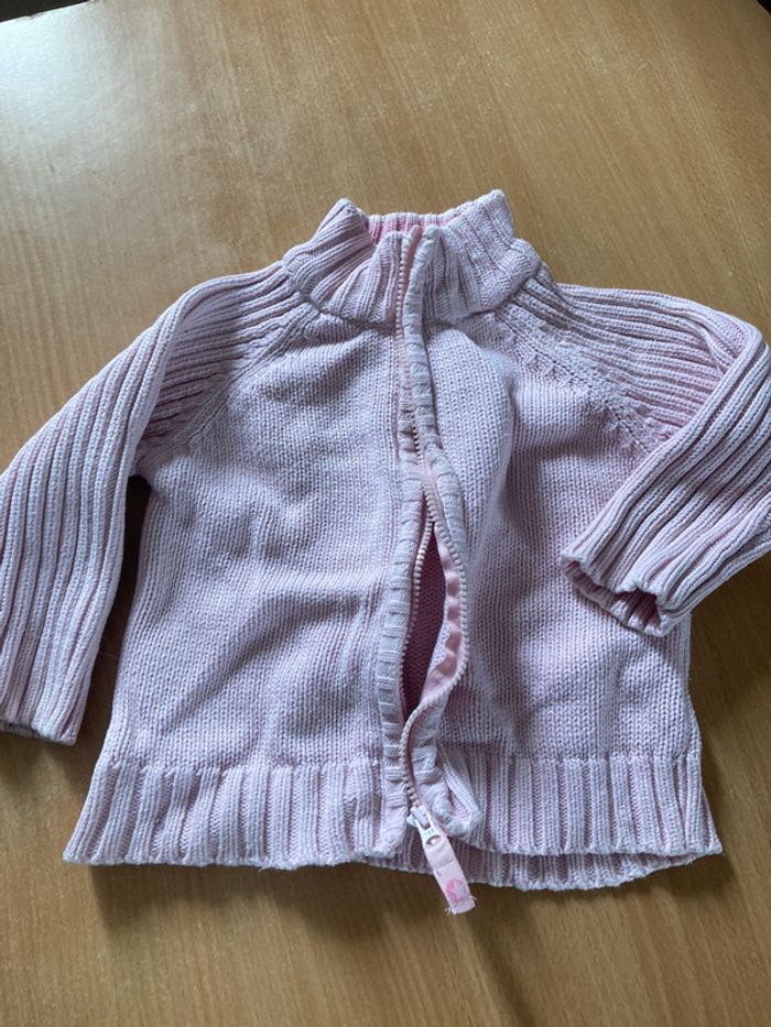 Gilet en laine rose tex basic taille 12 mois - photo numéro 4