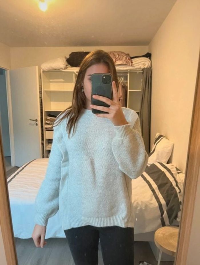 PULL CAMAÏEU Blanc Cassé.