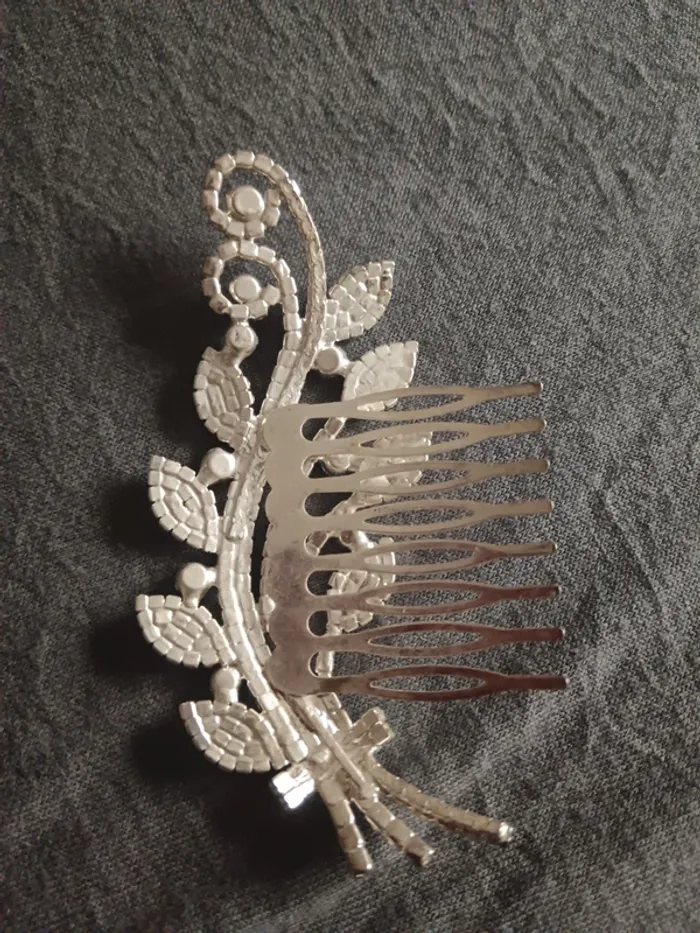 Peigne barrette cheveux strass mariage - photo numéro 4