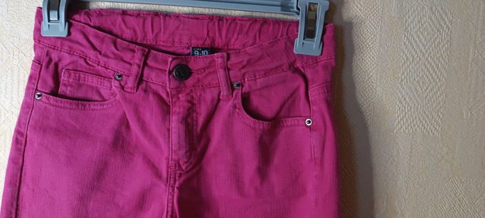 Pantalon en jeans rose fille 10 ans - photo numéro 3