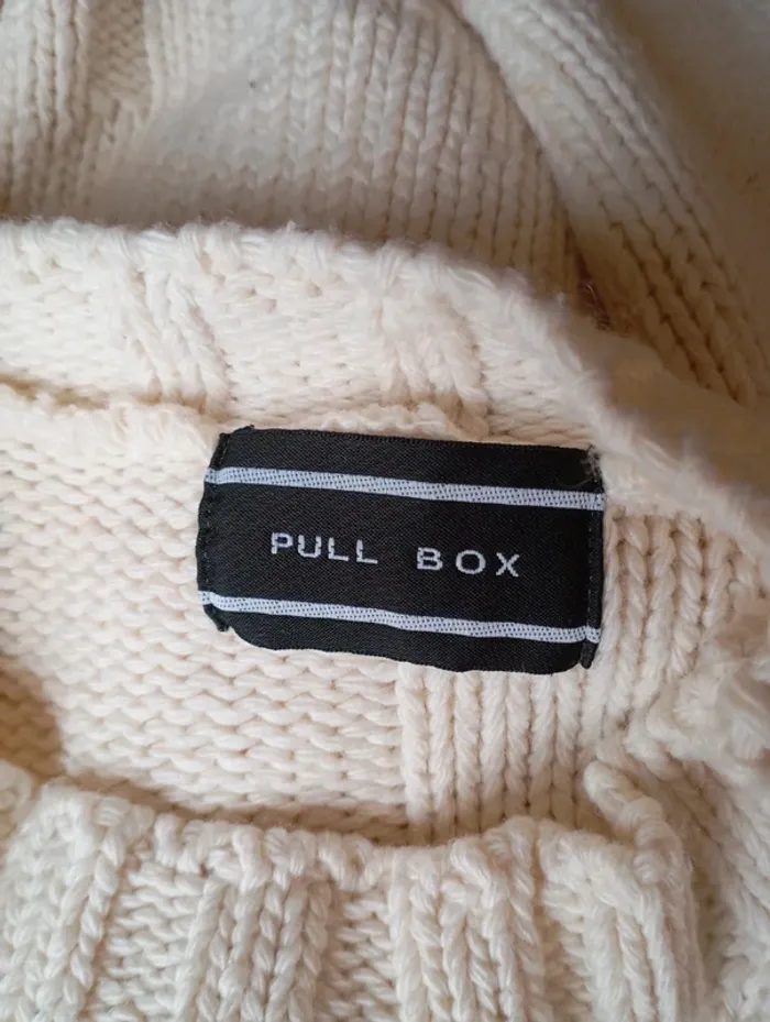 Pull Box - Pull en maille crème taille s - photo numéro 3