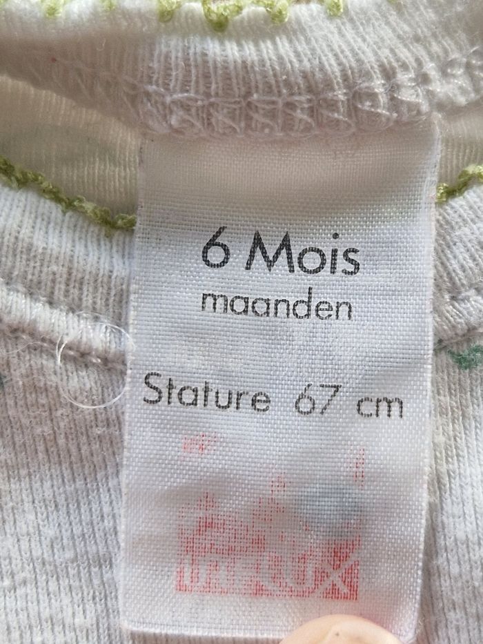Body Bébé Manches Longues Blanc à Motifs (6 Mois) - photo numéro 3