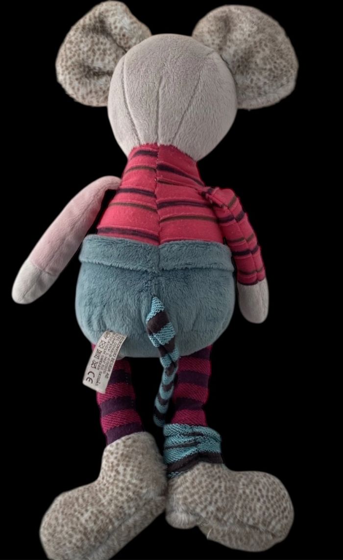 ❤️B5750 Doudou Peluche BUKOWSKI Souris Beige Vert Bleu Rose - photo numéro 2