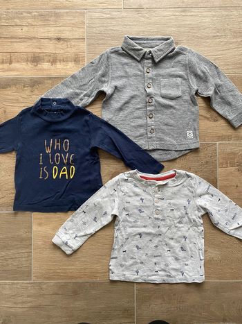 Ensemble tshirt + chemise 18 mois 80 cm TBE