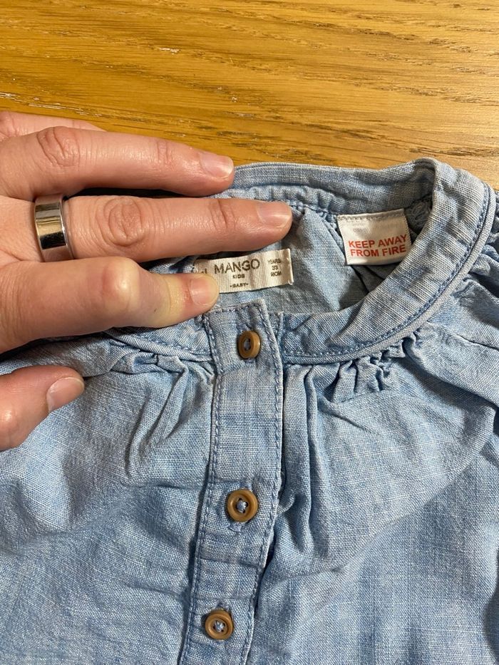 Mango Blouse jean fleurie Taille 2/3 ans - photo numéro 5