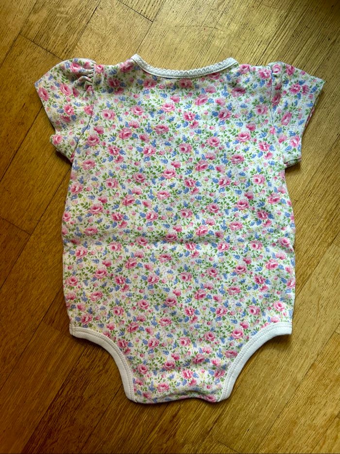 💖 Lot 2 Bodies Manches Courtes 6 Mois | RALPH LAUREN Fleuri + Message Mignon - photo numéro 6