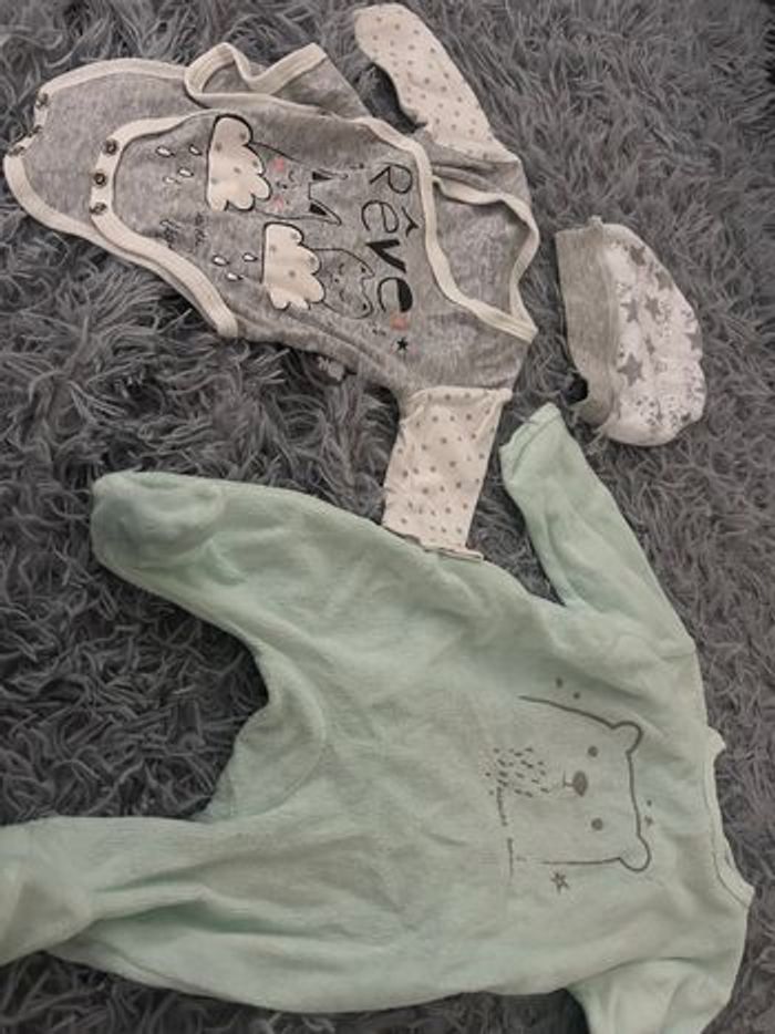 Ensemble pyjama + body – 1 mois