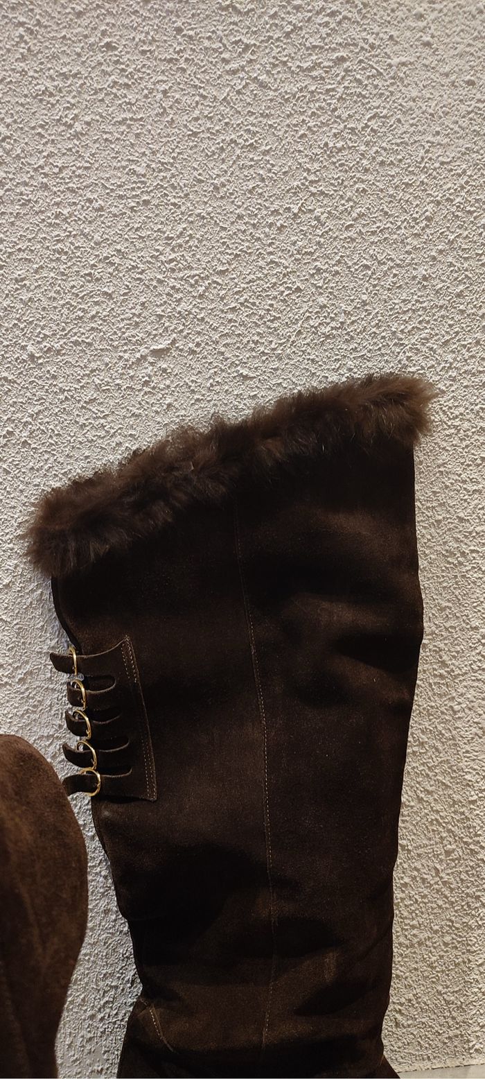 Bottes à talons aiguilles marron avec fourrure - Taille 41 - photo numéro 10