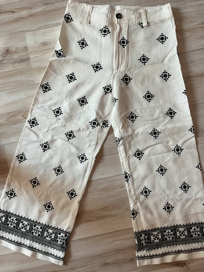 pantalon zara broderie - photo numéro 2