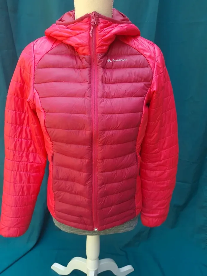doudoune en duvet quechua rose fushia M