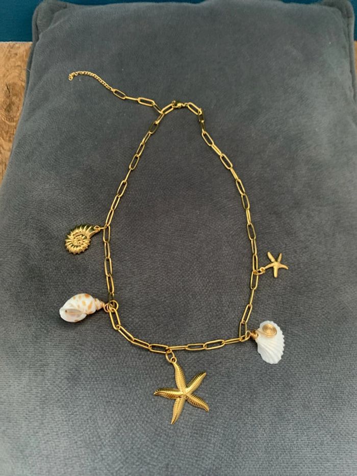 collier acier inoxydable doré