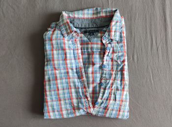 Vêtement Homme Chemise à carreau bleu rouge Tommy Hilfiger taille M #Retrostreet
