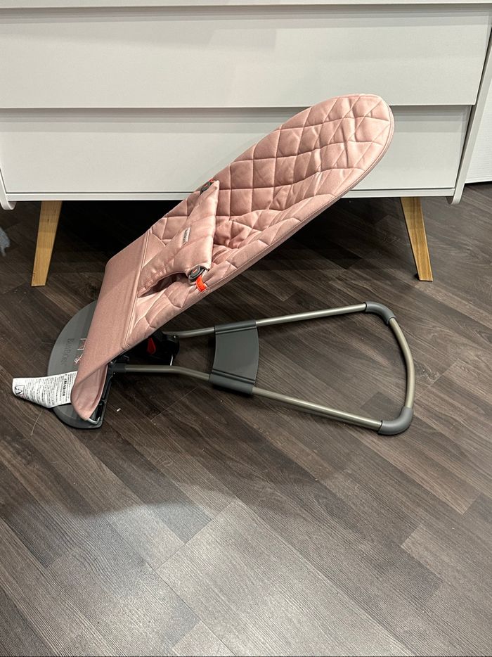 Transat bouncer bliss  babybjorn candy pink rose tissu jamais utilisé - photo numéro 3