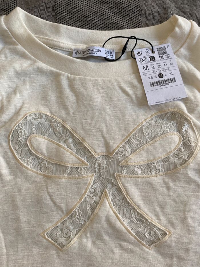 Débardeur femme avec noeud en dentelle Stradivarius Neuf M - photo numéro 3