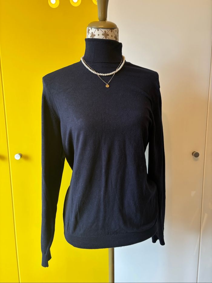 Pull col roulé Zara Bleu Marine - photo numéro 3