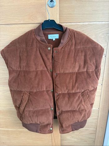 veste sans manches côtelé marron taille xs/s feelhoo