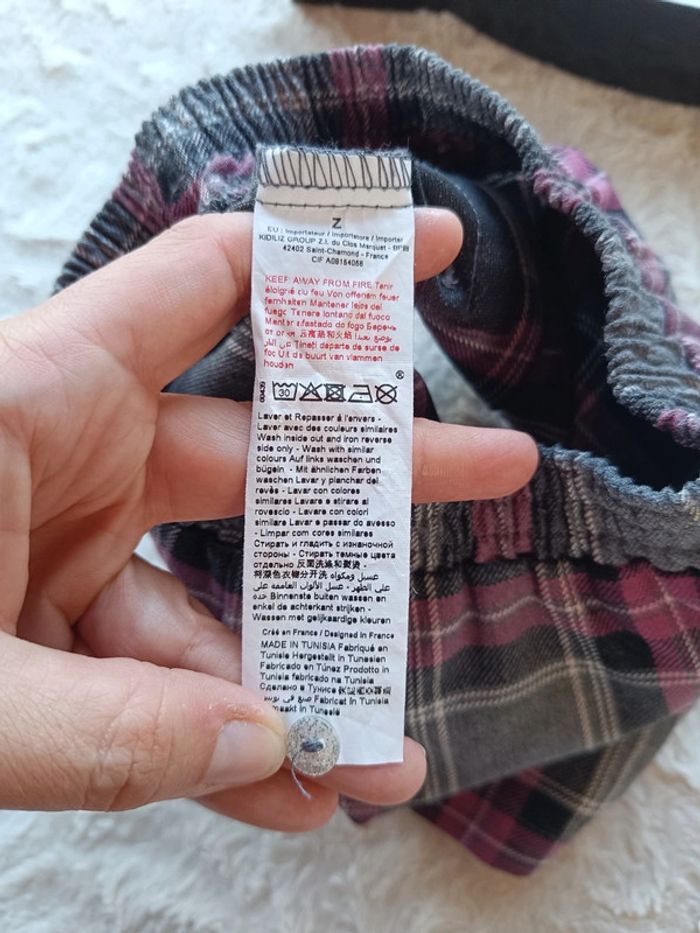 Short Fille 18 mois à carreaux Z grain de blé - photo numéro 4