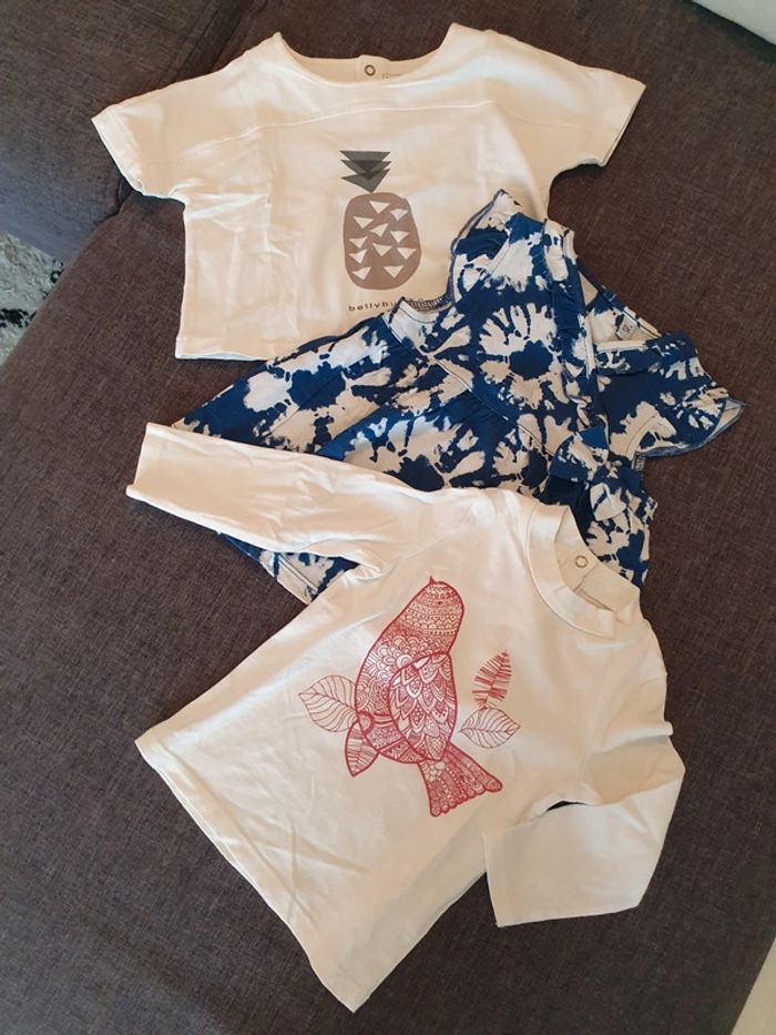 Lot de 3 tee-shirts et tuniques bébé fille - photo numéro 2