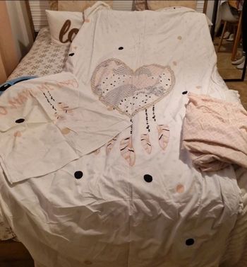 Housse couette attrape reve 1 place + drap housse