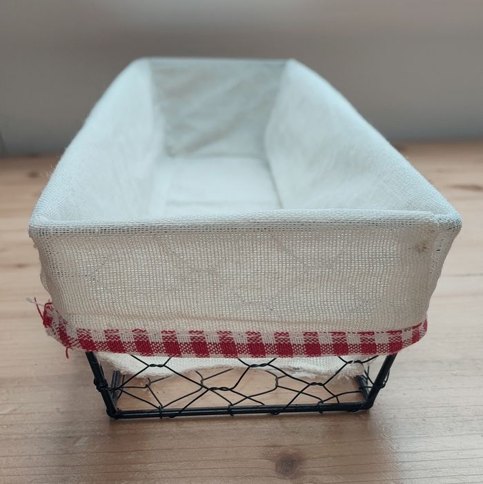 🌿 Corbeille à pain en métal et tissu - 43 x 13 x 8 cm 🌿 - photo numéro 3