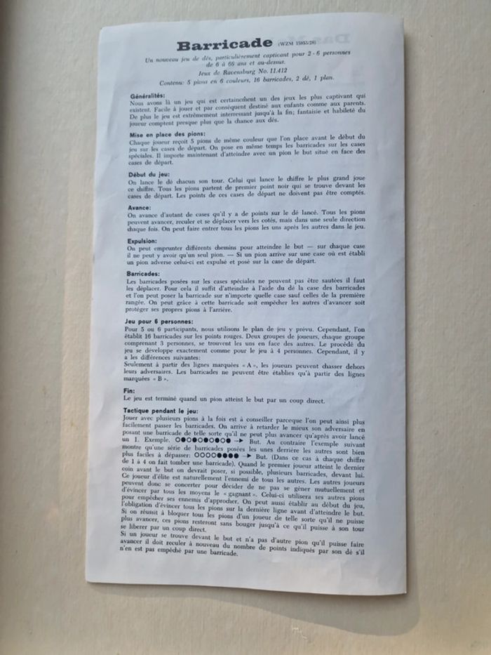 Jeu Barricade/ Speil Das Malefizspiel Barricade Ravensbuger 1971 - photo numéro 8