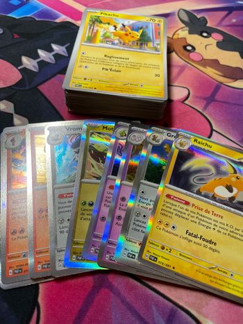 Lot de 65 cartes Pokémon destinée de paldea sans double 