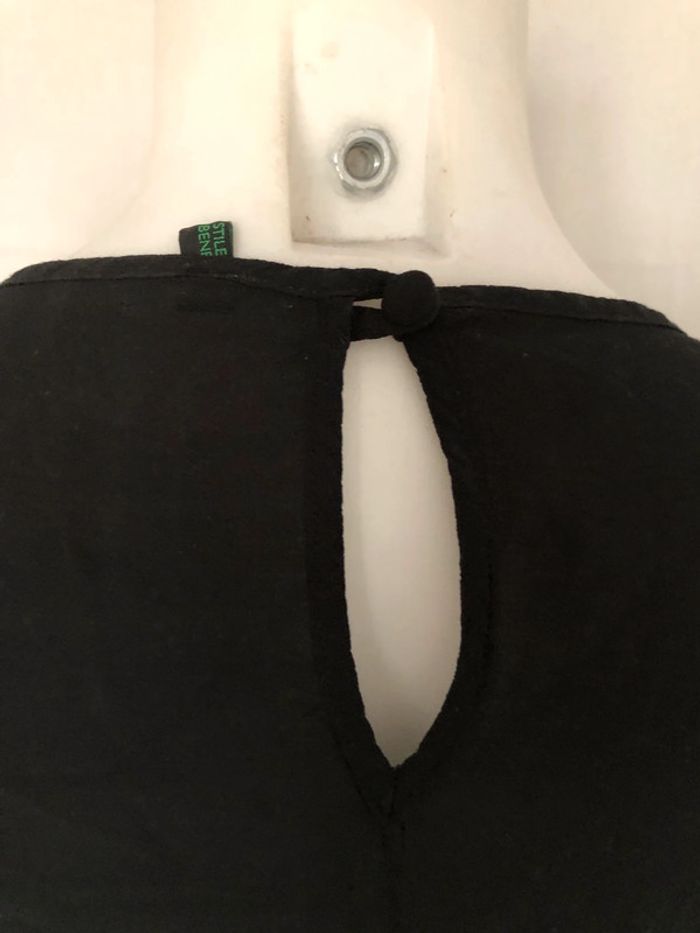 Blouse noire col Claudine en dentelle Benetton taille XS / 34 36 comme neuve - photo numéro 6