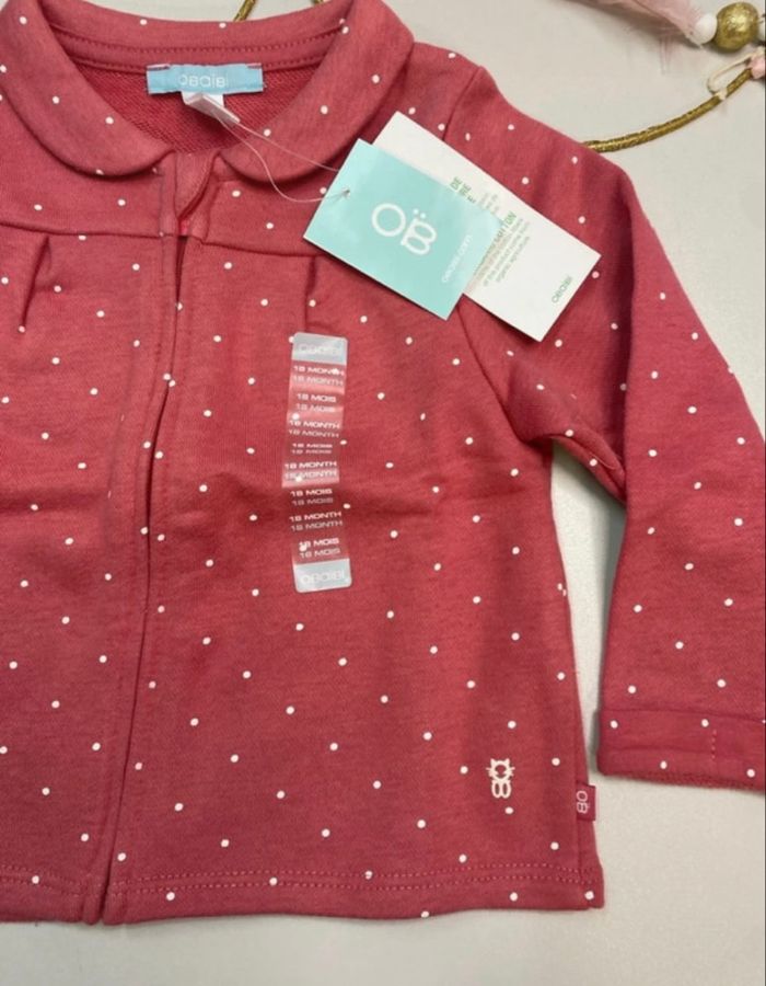 Gilet zippé bébé fille - neuf - Obaïbi - Taille 18 mois - photo numéro 2