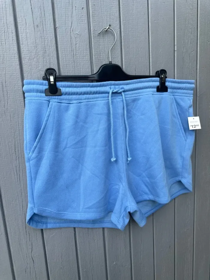 Short taille haute bleu fourré doux XXL/44 - photo numéro 2