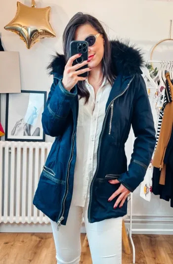 Manteau The Kooples bleu marine taille 38