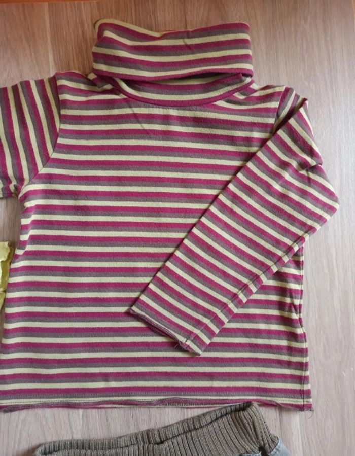 T-shirt vert cadet rousselle 4 ans T-shirt col roulé sergent major Pantalon okidz Vertbaudet 3 ans - photo numéro 5