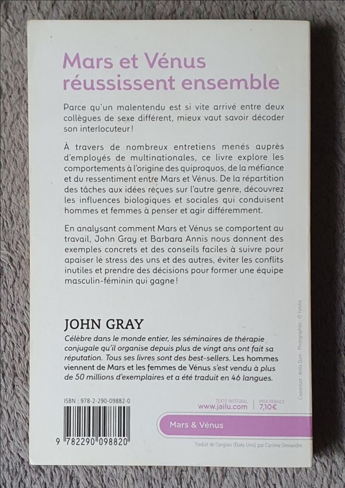 Livre Conseils "Mars & Vénus réussissent ensemble" / Éd. J'ai Lu - photo numéro 2