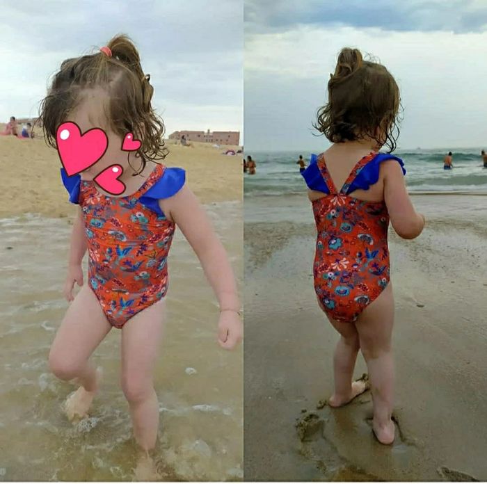 Maillot de bain cousu main taille 4 ans en liberty lycra Mabelle