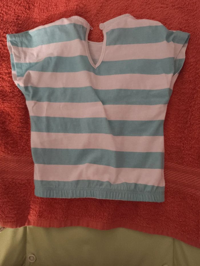 T-shirt manches courtes bébé fille 12 mois Gémo très bon état - photo numéro 4