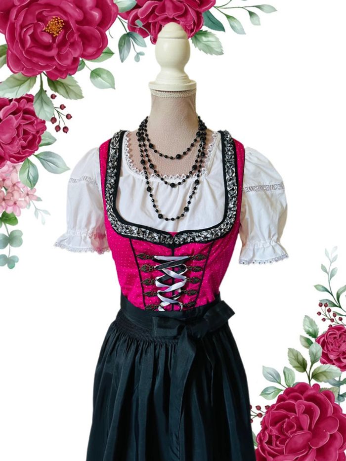 🩷🌿Robe traditionnelle autrichienne T.34 Oktoberfest Dirndl cottagecore fairycore whimsigoth dress🌿🩷 - photo numéro 2